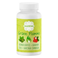 Produktbild von Madena Grüne Flamme Vegan Kapseln mit Grüner Kaffee Extrakt Guarana Konjakwurzel Garcinia Cambogia Chili Extrakt und L-Carnitin 100 Stück