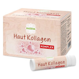 Madena Haut Kollagen Komplex Beauty-Kollagen-Kombi mit Verisol Kollagen-Peptiden, SkinAx2, Blutorangenextrakt, Hyaluronsäure und Vitamin C, 30 Ampullen, zuckerfrei – Bild 1 von 1