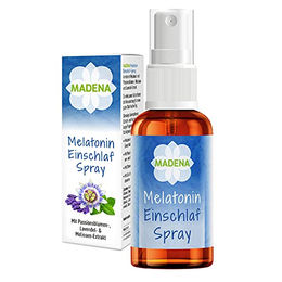 MADENA Melatonin Einschlafspray mit Passionsblume, Melisse und Lavendel, vegan, ohne Konservierungsstoffe und Süßungsmittel – Bild 1 von 3