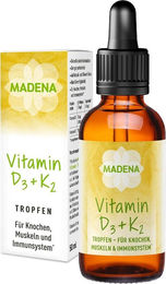 MADENA Vitamin D3 und K2 Menachinon all-trans MK-7 Tropfen vegan – Bild 1 von 1
