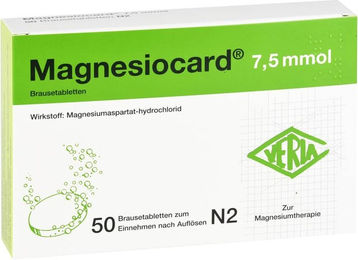 Magnesiocard 7,5 mmol Brausetabletten glutenfrei und laktosefrei für Kinder, Schwangere und Stillende 50 Stück – Bild 1 von 1