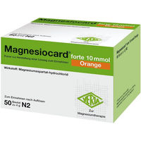 Produktbild von Magnesiocard Forte Verla Magnesium Pulver Orange 10 mmol 50 Stück glutenfrei laktosefrei