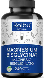 Magnesium Bisglycinat RAIBU 750 mg Kapseln vegan glutenfrei laktosefrei ohne Zusatzstoffe 240 Stück – Bild 1 von 1
