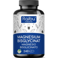 Produktbild von Magnesium Bisglycinat RAIBU 750 mg Kapseln vegan glutenfrei laktosefrei ohne Zusatzstoffe 240 Stück