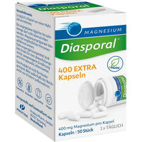 Produktbild von Magnesium Diasporal 400 Extra Kapseln mit Magnesiumoxid, glutenfrei, laktosefrei und zuckerfrei, 50 Kapseln