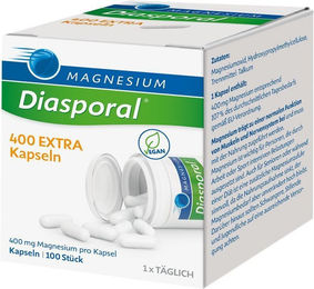 Magnesium-Diasporal 400 EXTRA Kapseln von Protina Pharm. GmbH mit Magnesiumoxid, zuckerfrei, glutenfrei und laktosefrei – Bild 1 von 2