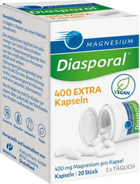 Magnesium Diasporal 400 Extra Kapseln von Protina Pharmazeutische GmbH, 400 mg, 20 Kapseln, zuckerfrei, glutenfrei und laktosefrei – Bild 1 von 2