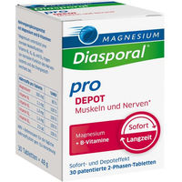 Produktbild von Magnesium Diasporal Pro mit B-Vitaminen Depot Tabletten vegan zuckerfrei glutenfrei laktosefrei 30 Stück