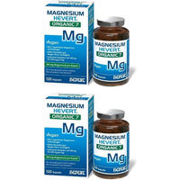 Produktbild von Magnesium Hevert Organic 7 Kapseln vegan zuckerfrei laktosefrei glutenfrei für Erwachsene und Kinder 120 Stück