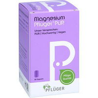Produktbild von Magnesium Pflüger PUR 125 mg Kapseln 90 Stück vegan glutenfrei laktosefrei