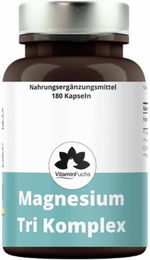 Magnesium Tri Komplex von Vitamin Fuchs, vegane Kapseln ohne Zusatzstoffe für Sportler, 180 Stück – Bild 1 von 2