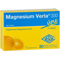 Produktbild von Magnesium Verla 300 Citrat Trinkgranulat Orange 300 mg 20 Stück zuckerfrei glutenfrei laktosefrei für Sportler