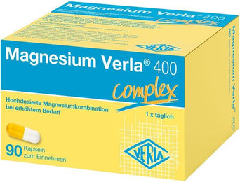 Magnesium Verla 400 Kapseln mit Magnesium-Komplex, 400 mg, 90 Stück, vegan, glutenfrei und laktosefrei, für Sportler – Bild 1 von 3