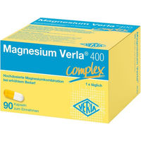 Produktbild von Magnesium Verla 400 Kapseln mit Magnesium-Komplex, 400 mg, 90 Stück, vegan, glutenfrei und laktosefrei, für Sportler