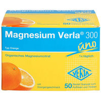 Produktbild von Magnesium Verla Citrat 300 Orange Pulver 50 Stück zuckerfrei glutenfrei laktosefrei für Erwachsene