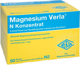 Magnesium Verla N Konzentrat Pulver mit organischem Magnesiumaspartat Mandarinen-Geschmack 500 Stück – Bild 1 von 2