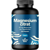Produktbild von Magnesiumcitrat Nature Flow 377 mg pro Tagesportion 250 Kapseln vegan