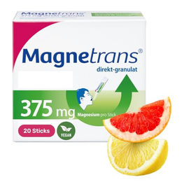 Magnetrans Direkt-Granulat 375 mg Magnesium Pulver für Sportler, 20 Sticks, vegan, laktosefrei und glutenfrei – Bild 1 von 2