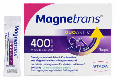 Magnetrans duo-aktiv Magnesium Komplex 400 mg Sticks 20 Stück vegan glutenfrei laktosefrei – Bild 1 von 2