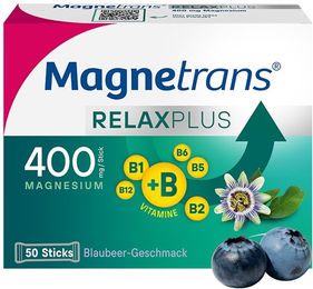 Magnetrans Relax+ 400 mg Granulat Sticks Blaubeere vegan zuckerfrei glutenfrei laktosefrei 20 Stück – Bild 1 von 3