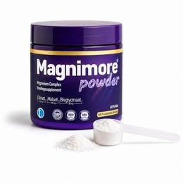 Magnimore Magnesium Komplex Pulver - 250 mg Magnesium (Citrat, Malat, Bisglycinat) - 60 Portionen (118 g) - Vegan, glutenfrei, laktosefrei, zuckerfrei & Halal – Bild 1 von 7