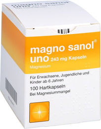 Magno Sanol uno Magnesium Oxid Kapseln 243 mg 100 Stück für Schwangere und Stillende – Bild 1 von 1