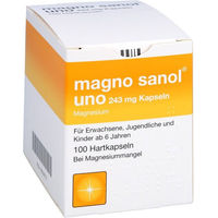 Produktbild von Magno Sanol uno Magnesium Oxid Kapseln 243 mg 100 Stück für Schwangere und Stillende