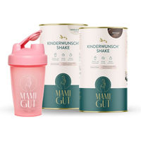 Produktbild von MamiGut Kinderwunsch Monatspaket mit Pulver und Shaker für Schwangere und Stillende