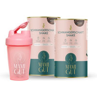 Produktbild von MamiGut Schwangerschaft Monatspaket mit Shaker Pulver für Schwangere und Stillende vegetarisch und glutenfrei
