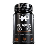 Produktbild von Mammut Nutrition Vitamin D3 K2 Kapseln mit 1000 IE vegan 90 Stück