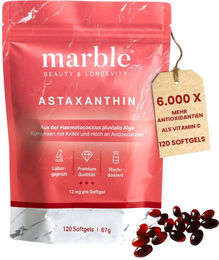 marble Astaxanthin 12 mg mit Krillöl 120 Kapseln glutenfrei und laktosefrei – Bild 1 von 3