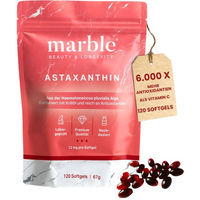 Produktbild von marble Astaxanthin 12 mg mit Krillöl 120 Kapseln glutenfrei und laktosefrei