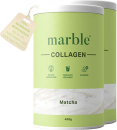 marble© Collagen Matcha Pulver mit Kollagenpeptiden und 10 % Matcha zuckerfrei 900 g – Bild 1 von 3