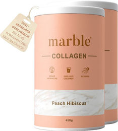 marble© Collagen Peach Hibiscus Kollagenpeptide Pulver zuckerfrei 900 g – Bild 1 von 2