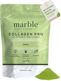 marble Collagen Pro Matcha – Reines Rinderkollagen Pulver mit Vitamin C, Zink und Biotin, zuckerfrei, glutenfrei und laktosefrei – Bild 1 von 1