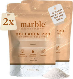 marble© Collagen Pro Neutral Rindercollagen Pulver zuckerfrei mit Vitamin C, Zink und Biotin 900 g – Bild 1 von 1