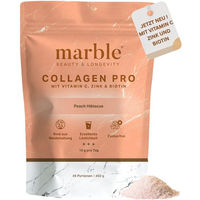 Produktbild von marble Collagen Pro Peach Hibiscus – Reines Rinderkollagen Pulver mit Vitamin C, Zink und Biotin, zuckerfrei, glutenfrei und laktosefrei