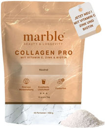 marble Collagen Pro Pulver Geschmacksneutral – Reines Rinderkollagen mit Vitamin C, Zink & Biotin, zuckerfrei, glutenfrei und laktosefrei – Bild 1 von 2