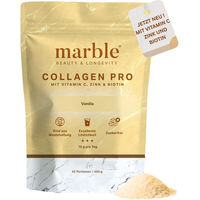 Produktbild von marble Collagen Pro Vanilla – Weidekollagen von Rind als Pulver mit Vitamin C, Zink und Biotin, zuckerfrei, glutenfrei und laktosefrei