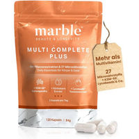 Produktbild von marble Multivitamin Complete Plus – 120 Kapseln vegan mit 27 Pflanzenextrakten und Mikronährstoffen