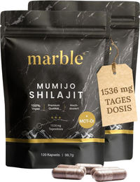 marble Mumijo Shilajit Extrakt hochdosiert mit MCT-Öl vegan Kapseln 240 Stück – Bild 1 von 4