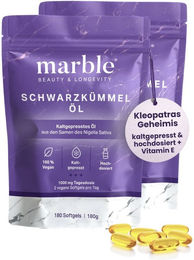 MARBLE Schwarzkümmelöl Kapseln vegan 360 Stück – Bild 1 von 4