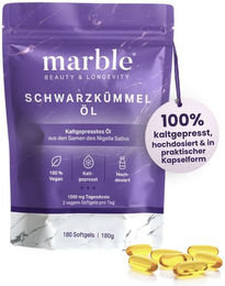 marble Schwarzkümmelöl vegane Kapseln ohne Zusatzstoffe 180 Stück – Bild 1 von 4