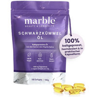 Produktbild von marble Schwarzkümmelöl vegane Kapseln ohne Zusatzstoffe 180 Stück