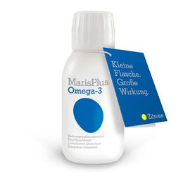 MarisPlus Omega-3 Fischöl flüssig mit DHA und EPA, Zitrone, hochdosiert, ohne Zusatzstoffe, 150 ml – Bild 1 von 1