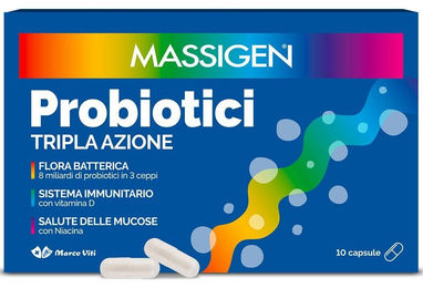 Massive Probiotics von Marco Viti Farmaceutici, 10 Kapseln, gluten- und laktosefrei – Bild 1 von 1