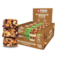 Produktbild von MaxiNutrition Dark Chocolate Peanut Nussriegel vegan 12x46g Proteinriegel mit Schokolade und Nüssen ohne Zuckerzusatz