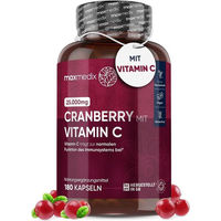 Produktbild von maxmedix Cranberry mit Vitamin C Ascorbinsäure Kapseln vegan glutenfrei laktosefrei 180 Stück