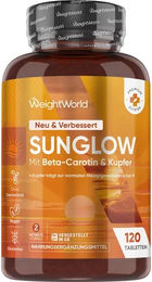 maxmedix Sunglow Bräunungstabletten mit Beta Carotin vegan und glutenfrei 120 Stück – Bild 1 von 4