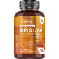 Produktbild von maxmedix Sunglow Bräunungstabletten mit Beta Carotin vegan und glutenfrei 120 Stück